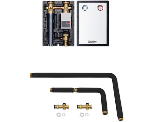 Accessoires de chauffage Vaillant avec raccords, tuyaux et vannes pour l'installation