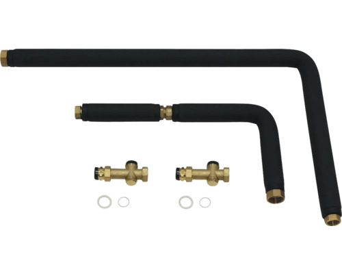 Kit de raccordement de radiateur avec robinets thermostatiques et tuyaux