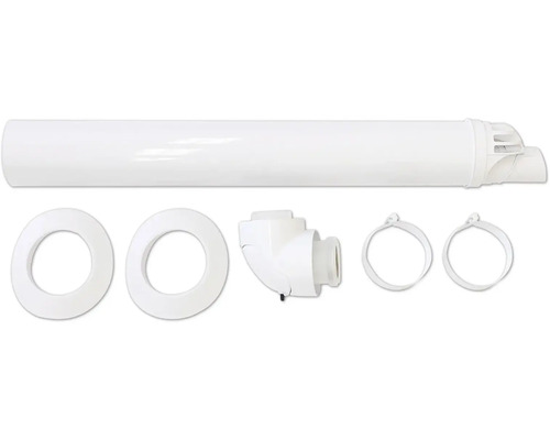 Passage de toit/mur Vaillant horizontal DN60/100 mm concentrique PP 0020219516 Kit de tuyaux d'échappement avec tuyaux, rosaces et matériel de fixation