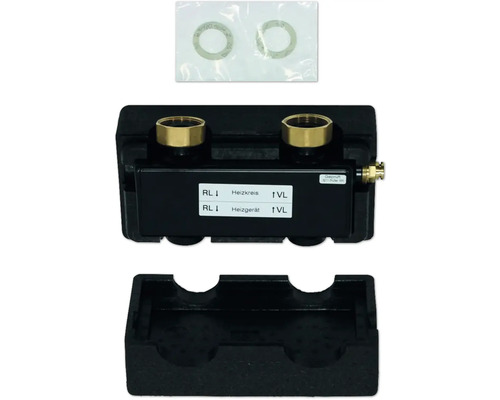 Séparateur hydraulique Vaillant horizontal WH40 1 1/4 pouce laiton 20248932 Distributeur de circuit de chauffage avec raccords de raccordement et joints d'étanchéité