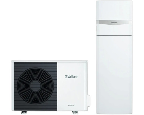 Set de pompe à chaleur air/eau Vaillant 4.903 aroTHERM Split VWL 75/5 AS avec uniTOWER 20273180 Pompe à chaleur air-eau Vaillant aroTHERM avec logo Vaillant