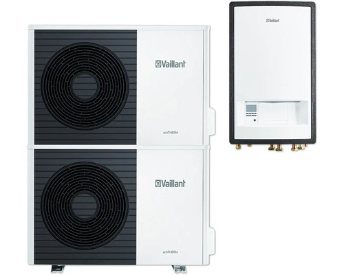 Set de pompe à chaleur air/eau Vaillant 4.914 aroTHERM Split VWL 105/5 AS avec station hydraulique 20273186 Vaillant aroTHERM pompe à chaleur air-eau et unité intérieure