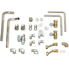 Divers matériaux d'installation sanitaire, y compris des tuyaux, des vannes et des coudes