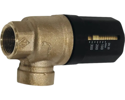 Druckminderer aus Messing mit schwarzem Einstellknopf