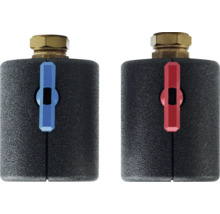 Absperrventile für Heizkörper, Set mit blauem und rotem Griff