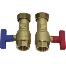 Zwei Messing Heizkörperventile mit T-Griff