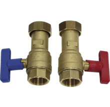 Zwei Messing-Kugelhähne mit T-Griff