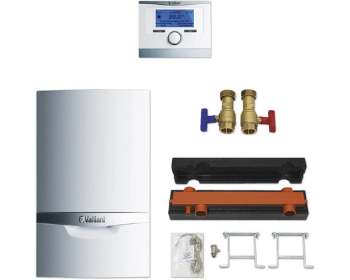 Vaillant Paket 1.142/2 Gas-Wandheizgerät ecoTEC plus VC 636/5-5, witterungsgeführter Regelung multiMATIC VRC 700/6 und Installations-Set Erdgas E/H 0010029702 Vaillant Heizungsanlage mit Regler und Zubehör