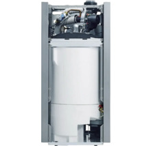 Vue intérieure d'un chauffe-eau, montrant les composants et l'isolation.