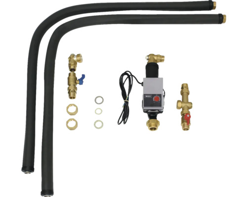 Jeu de raccordement de radiateur avec vannes et tuyaux