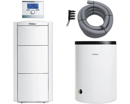 Vaillant Paket 2.40/3 Gas-Brennwertkessel ecoVIT exclusiv VKK 226/4 E/H, Warmwasserspeicher uniSTOR plus VIH R 150/6 B, witterungsgeführter Regelung multiMATIC VRC 700/6 und Luft-/Abgasführung flexibel Ø 80 PP 0010029798 Vaillant Heizungsanlage mit Steuerung, Anschlussset und Warmwasserspeicher