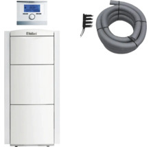 Système de chauffage Vaillant avec élément de commande, accessoires de montage et tuyau d'échappement