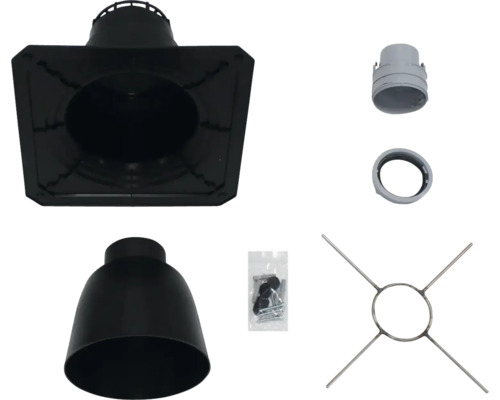 Traversée de toit et kit d'accessoires pour tuyaux de poêle
