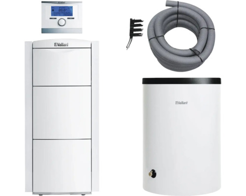 Vaillant Paket 2.50/3 Gas-Brennwertkessel ecoVIT exclusiv VKK 286/4 E/H, Warmwasserspeicher uniSTOR plus VIH R 150/6 B, witterungsgeführter Regelung multiMATIC VRC 700/6 und Luft-/Abgasführung flexibel Ø 80 PP 0010029802 Vaillant Heizungsanlage mit Zubehör