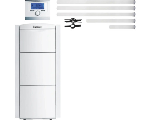 Chaudière à gaz à condensation Vaillant paquet 2.55/3 ecoVIT exclusiv VKK 226/4 LL, VRC 700/6, échappement fixe 0010029807 Système de chauffage Vaillant avec commande, tuyaux et accessoires de montage