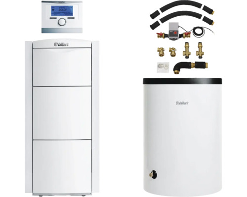 Vaillant Paket 2.05/7 Gas-Brennwertkessel ecoVIT exclusiv VKK 226/4 E/H, Warmwasserspeicher uniSTOR plus VIH R 150/6 B und witterungsgeführter Regelung multiMATIC VRC 700/6 0010029813 Vaillant Heizungsanlage mit Warmwasserspeicher und Zubehör
