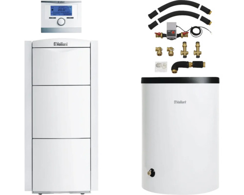 Vaillant Paket 2.11/7 Gas-Brennwertkessel ecoVIT exclusiv VKK 286/4 E/H, Warmwasserspeicher uniSTOR plus VIH R 200/6 B und witterungsgeführter Regelung multiMATIC VRC 700/6 0010029819 Vaillant Heizungsanlage mit Zubehör