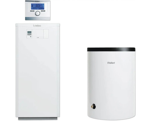 Vaillant Paket 2.70/3 Gas-Brennwertkessel ecoVIT VKK 256/5, Warmwasserspeicher uniSTOR plus VIH R 150/6 B und witterungsgeführter Regelung multiMATIC VRC 700/6 0010029842 Vaillant Heizungsanlage mit Regler und Warmwasserspeicher