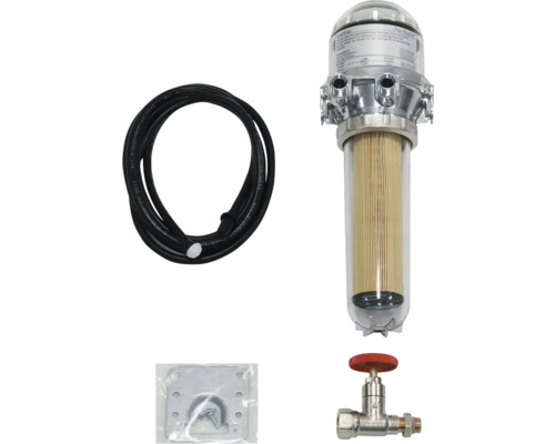 Kit de purgeur avec purgeur, câble de connexion, plaque de montage et vanne d'arrêt