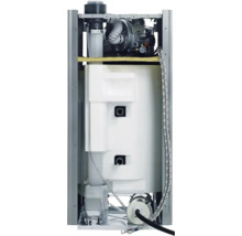 Vue intérieure d'un chauffe-eau avec différents composants et raccordements