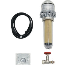 Oventrop Toc-Duo-A Heizölfilter Set mit schwarzem Schlauch, Befestigungsmaterial und Absperrhahn