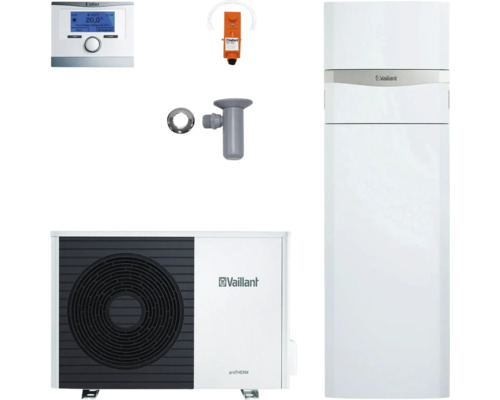 Pompe à chaleur air/eau Vaillant paquet 4.123/2 aroTHERM Split VWL 75/5 AS avec uniTOWER VWL 10029886 Pompe à chaleur air-eau Vaillant aroTHERM Split avec accessoires