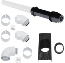 Abluftsystem-Set mit Rohren, Bögen, Schellen und Verbindungselementen