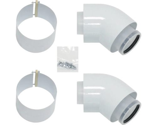 Auspuffrohr-Set mit Rohrbogen und Befestigungsmaterial