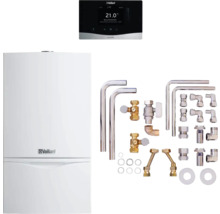 Chaudière gaz à condensation Vaillant avec régulation et accessoires de raccordement