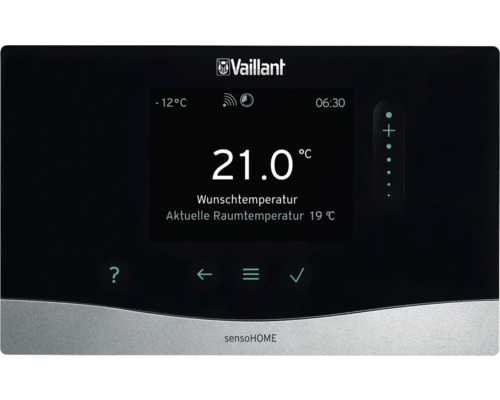 Thermostat de chauffage Vaillant sensoHOME avec affichage de la température