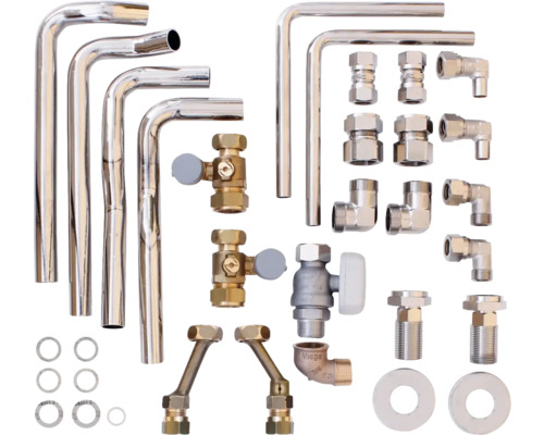 Divers raccords de tuyaux et coudes pour installations sanitaires