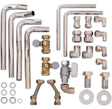 Divers matériaux d'installation sanitaire, y compris des tuyaux, des vannes et des raccords