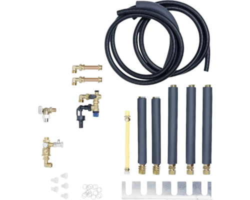 Anschlussset für Heizkörper inklusive Rohr, Ventile und Montagezubehör