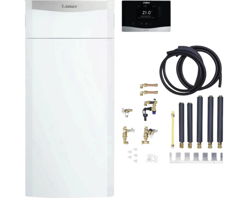 Vaillant Gas-Kompaktgerät ecoCOMPACT VSC 206/4-5 150 E/H und Raumtemperaturregler sensoHOME VRT 380/2 0010046359 Vaillant aroTHERM plus Luft/Wasser-Wärmepumpe mit Zubehör für Heizung und Warmwasserbereitung
