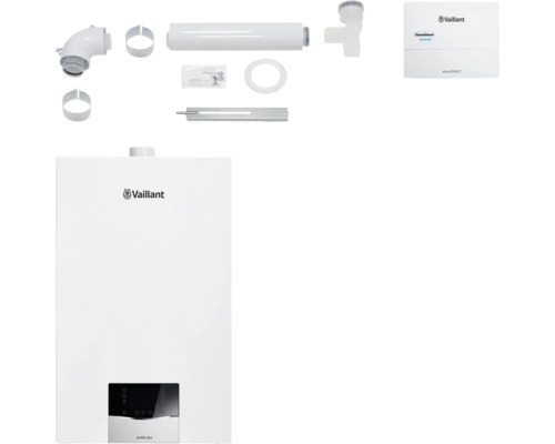 Vaillant ecotec plus Gas-Brennwerttherme mit Zubehör und Vaillant sensoDIRECT Regler