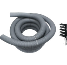 Grauer Staubsaugerschlauch mit Bürste