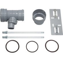 HT-Abzweigrohr, Übergangsstück, Rohrschelle und Dichtungsringe für Sanitärinstallationen