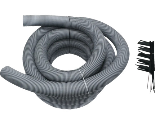 Grauer Saugschlauch mit Reinigungsbürste