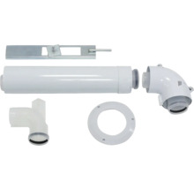 Abluftsystem-Set mit Rohr, Winkelstück, T-Stück, Wandhalterung und Dichtung