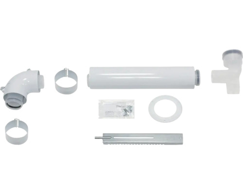 Abgasrohr-Zubehörsatz mit Rohren, Schellen, Schrauben und Halterung
