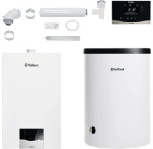 Vaillant ecoTEC plus Gasheizung mit Zubehör und Vaillant Logo