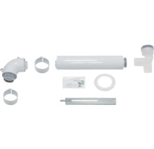 Abgasrohr-Installationsset mit Rohren, Bögen, Schellen und Befestigungsmaterial