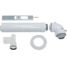 Abgasrohrset mit Rohren, Winkel, T-Stück, Rosette und Halterung