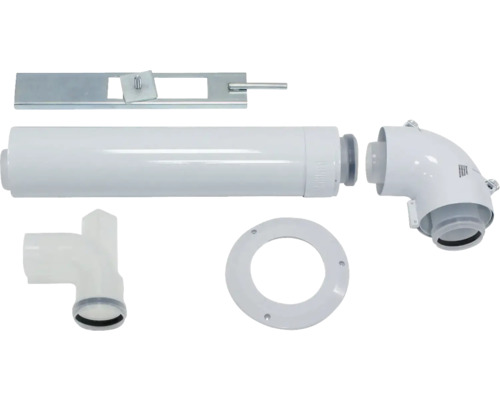 Abgasrohrset mit Rohren, Winkel, T-Stück, Rosette und Halterung