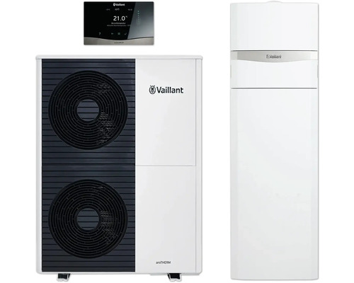 Vaillant Paket 4.0204 Luft/Wasser-Heizungswärmepumpe aroTHERM Split VWL 105/5 AS S2 mit uniTOWER VWL 128/5 IS und Heizungsregler sensoCOMFORT VRC 720/3 8000016882 Vaillant aroTHERM Wärmepumpe mit zugehörigem Regler