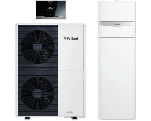 Vaillant Paket 4.0205 Luft/Wasser-Heizungswärmepumpe aroTHERM Split VWL 125/5 AS S2 mit uniTOWER VWL 128/5 IS und Heizungsregler sensoCOMFORT VRC 720/3 8000016902 Vaillant aroTHERM Luft-Wasser-Wärmepumpe mit Regler