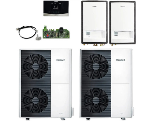 Vaillant Paket 4.0502 Luft/Wasser-Heizungswärmepumpe 2x aroTHERM Split VWL 105/5 AS S2, 2x Hydraulikstation VWL 127/5 IS und 1 Heizungsregler sensoCOMFORT VRC 720/3 8000017311 Vaillant Heizungsanlage und Zubehör für Heizungsinstallation