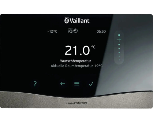 Thermostat de chauffage Vaillant sensoComfort avec affichage de la température