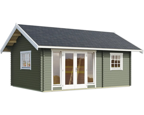 Abri de jardin en bois avec double porte et fenêtres