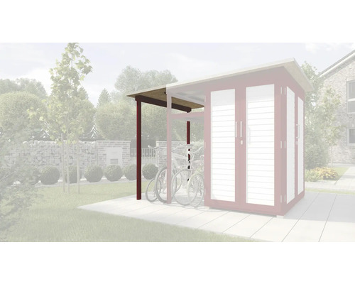 Fahrradunterstand aus Holz im Garten